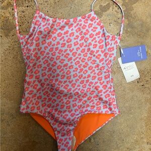 SAYLER MADE - Pink and Orange Leopard Print Swimsuit SIZE SMALL